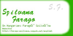 szilvana farago business card